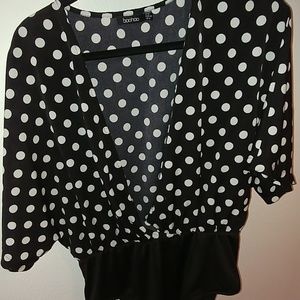 Polka Dot V neck Body Suit
